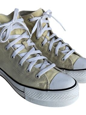 Converse All Star Lift Chunky Light Yellow Platform Sneakers Womens Size 8
